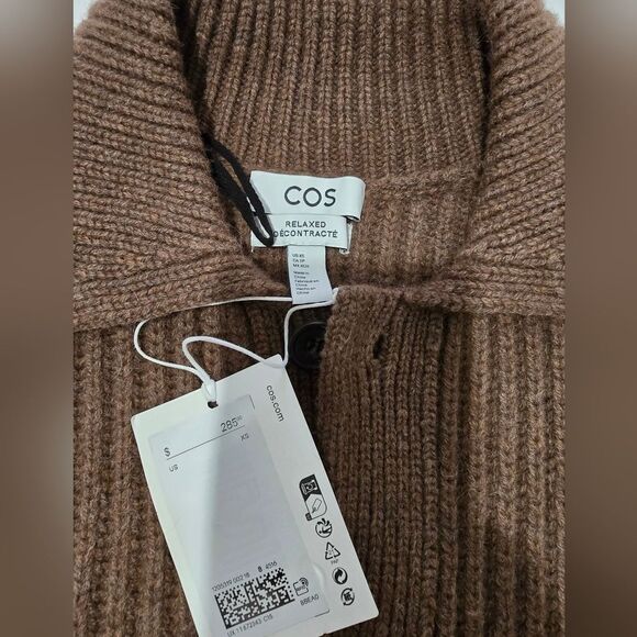 COS Alpaca Blend Ribbed Button Down Cardigan For Men Size XS - Picture 7 of 15